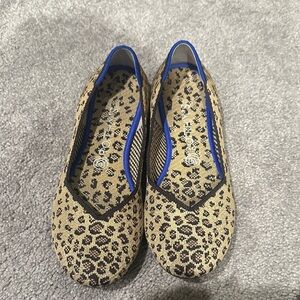 Rothy's Tan and Black Leopard Flats